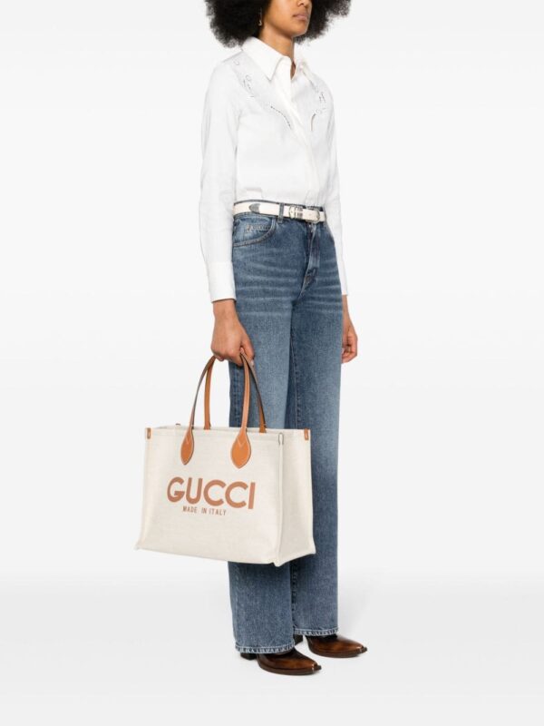 Gucci logo-print canvas tote bag - Image 2