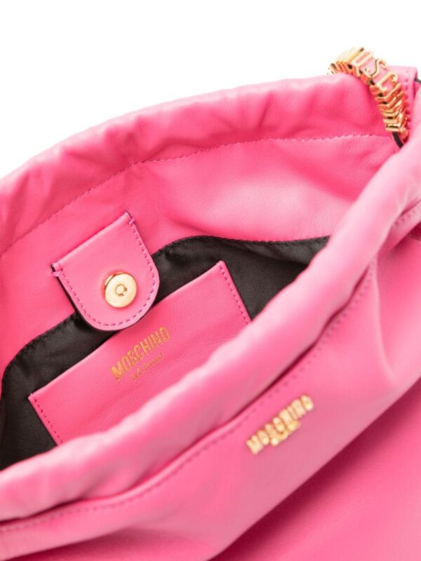 Moschino logo-chain leather shoulder bag - Image 5