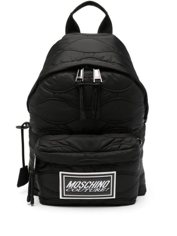 Moschino logo-patch quilted backpack - Image 2