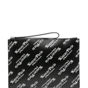 Kenzo Kenzogram-print leather clutch bag
