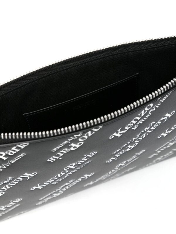 Kenzo Kenzogram-print leather clutch bag - Image 5