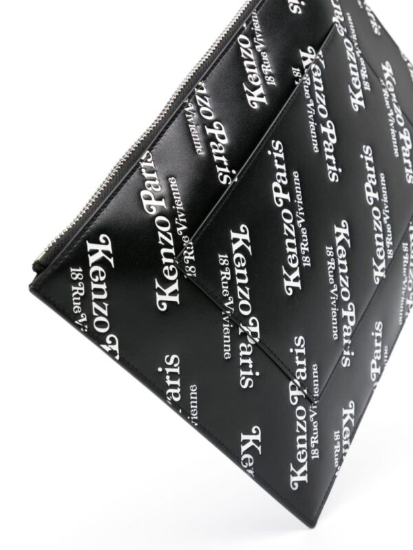 Kenzo Kenzogram-print leather clutch bag - Image 4