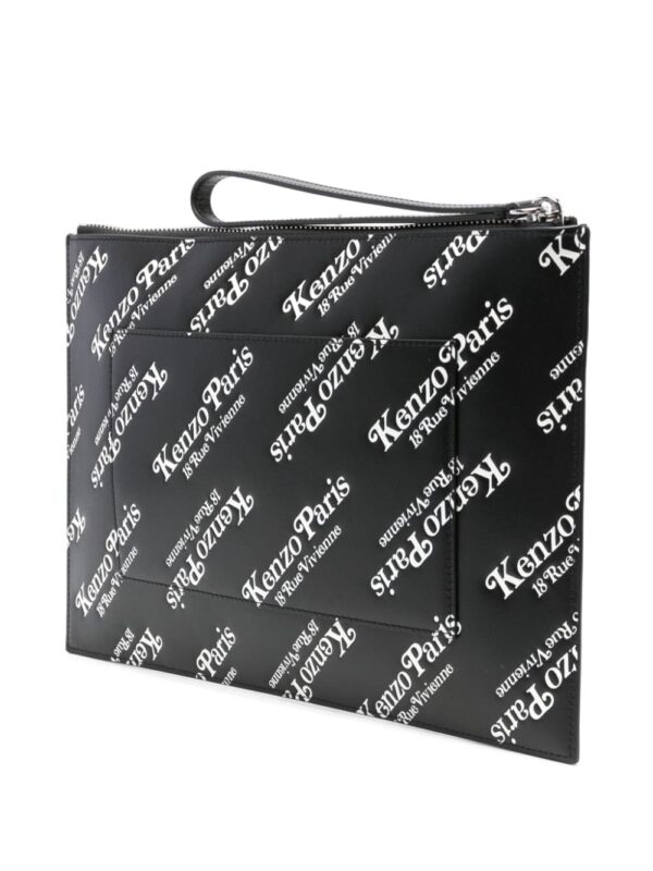 Kenzo Kenzogram-print leather clutch bag - Image 3
