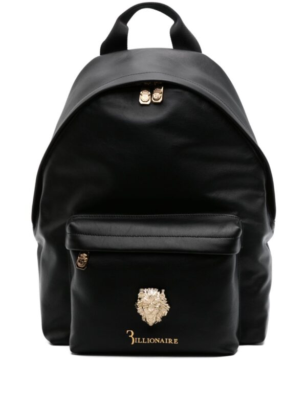 Billionaire Lion-plaque leather backpack