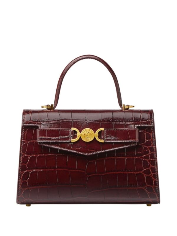 Versace crocodile-embossed leather tote bag