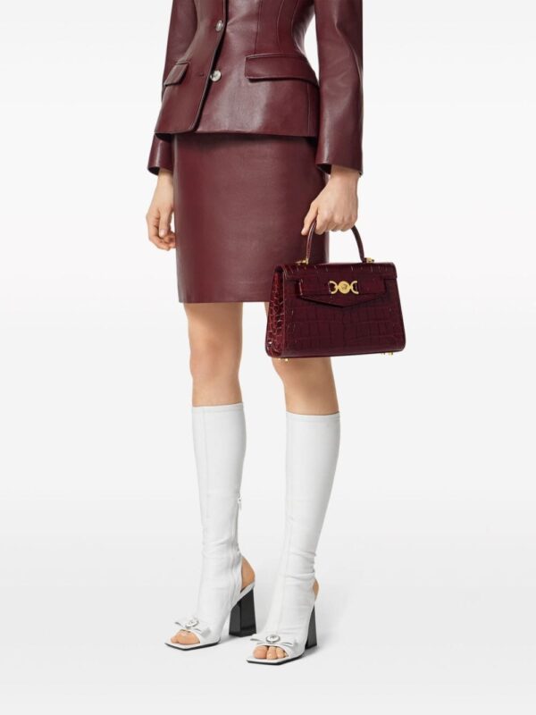 Versace crocodile-embossed leather tote bag - Image 2