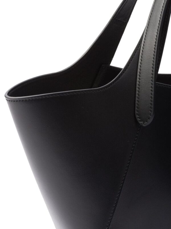 Prada medium enamel triangle logo leather tote bag - Image 4