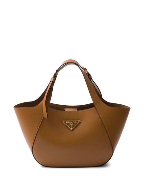 Prada medium triangle-logo tote bag