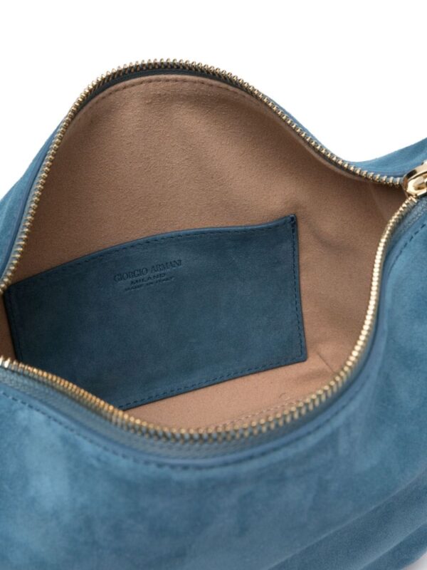 Giorgio Armani logo-debossed suede bag - Image 5