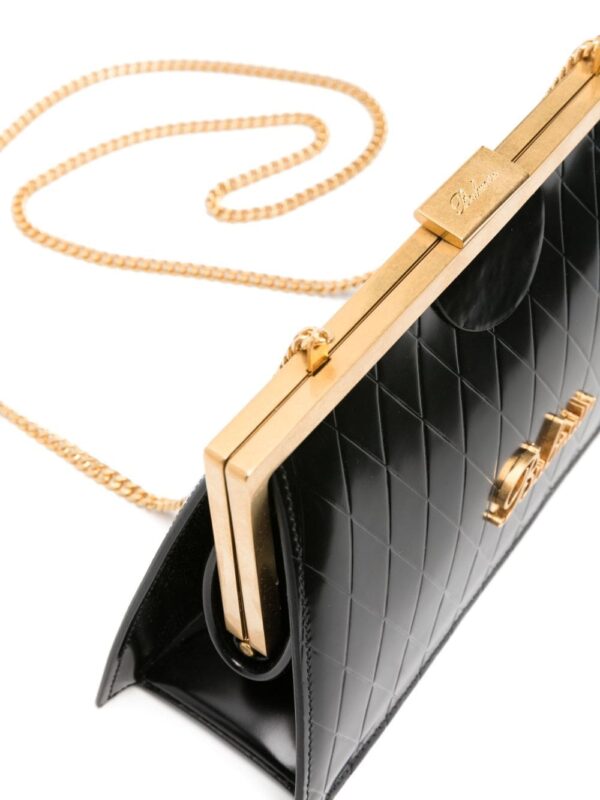 Balmain grid-embossed leather clutch bag - Image 4