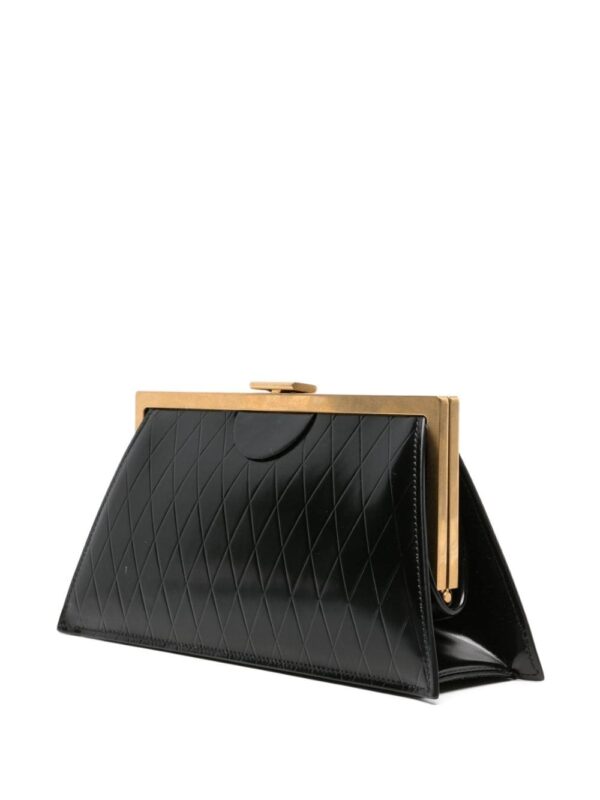 Balmain grid-embossed leather clutch bag - Image 3
