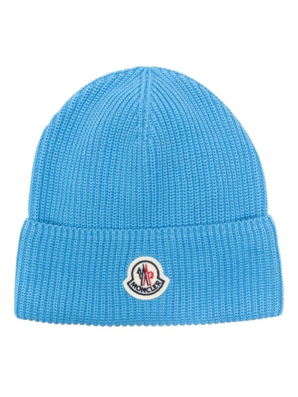 Moncler logo-patch cotton beanie