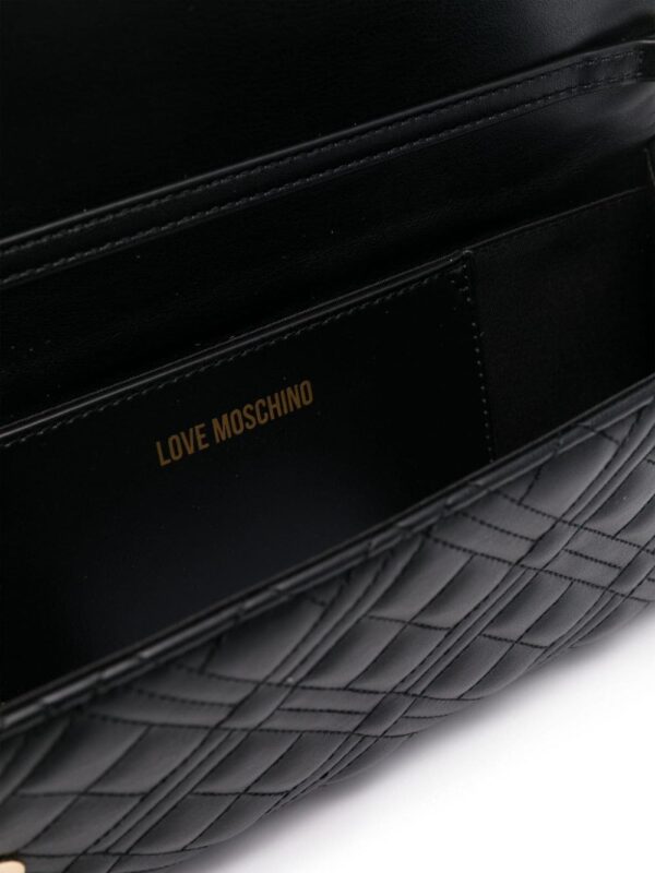 Love Moschino logo-lettering quilted clutch bag - Image 5