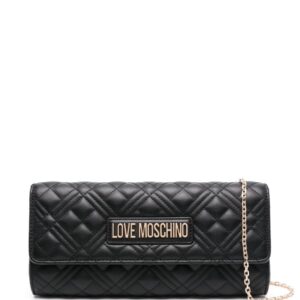 Love Moschino logo-lettering quilted clutch bag