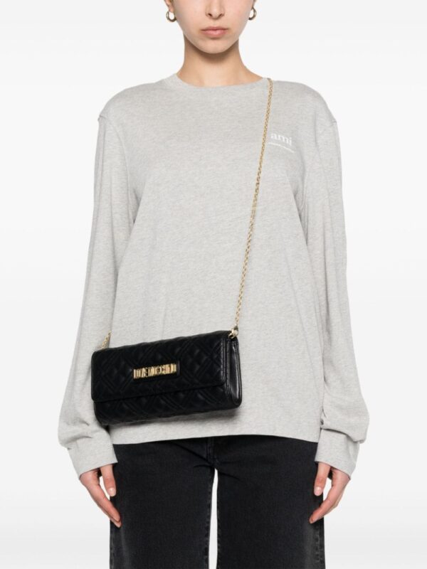 Love Moschino logo-lettering quilted clutch bag - Image 2