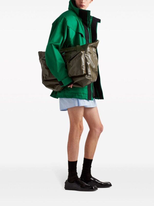 Prada PRADA SHINY LRG SIDE POCKETS TOTE BAG GREEN - Image 2