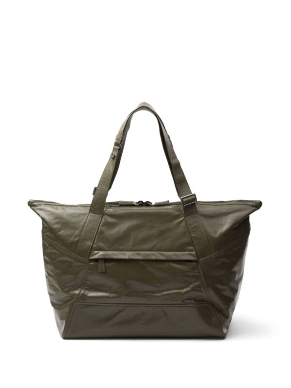 Prada PRADA SHINY LRG SIDE POCKETS TOTE BAG GREEN - Image 4