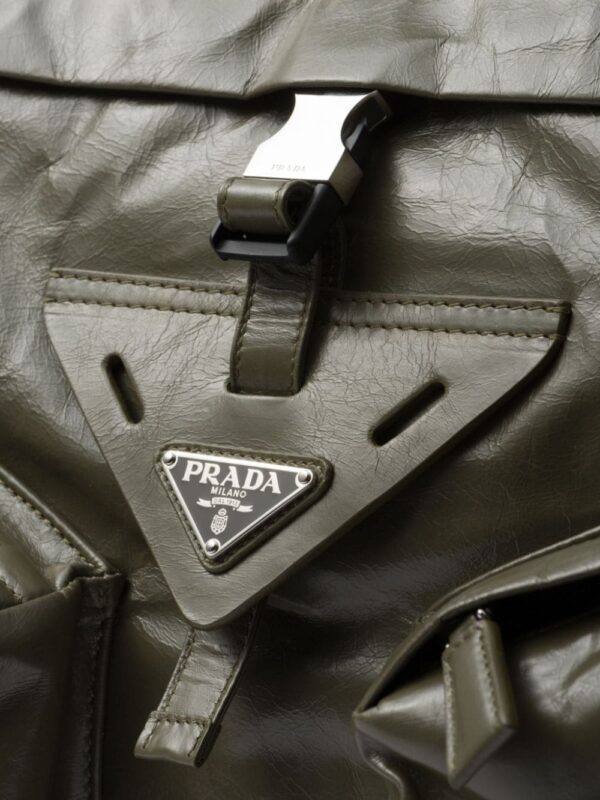 Prada PRADA SHINY LRG SIDE POCKETS TOTE BAG GREEN - Image 5