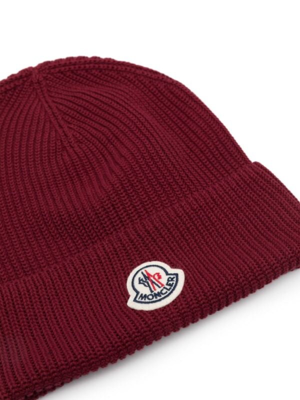 Moncler logo-patch cotton beanie - Image 2