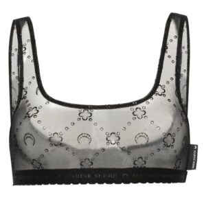 Marine Serre  Moonogram flocked tulle bralette