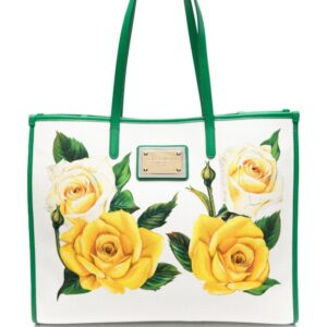 Dolce & Gabbana rose-print canvas tote bag
