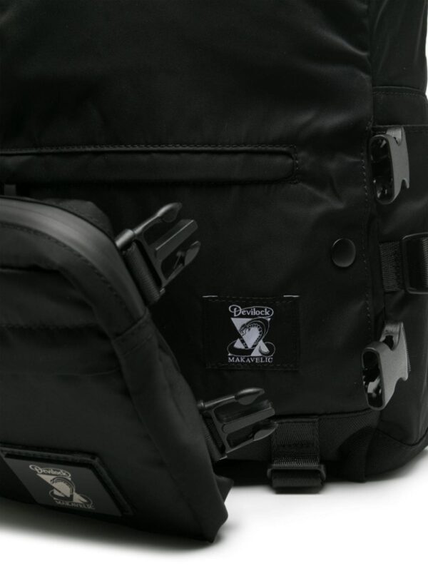 Makavelic logo-appliqué zipped backpack - Image 4