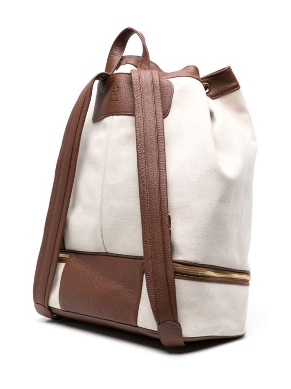 Eleventy leather-trim canvas backpack - Image 3