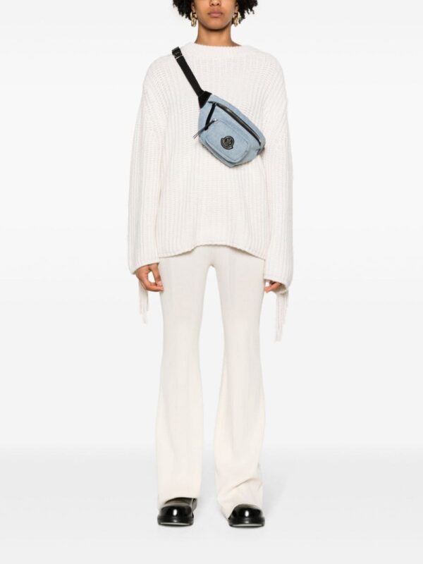 Moncler logo-patch denim belt bag - Image 2