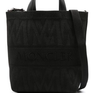 Moncler logo-embroidered woven tote bag
