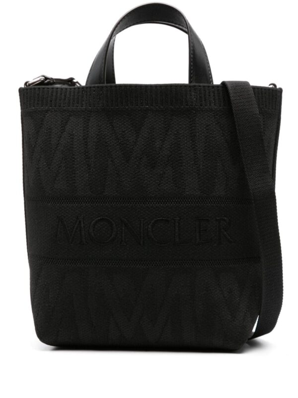 Moncler logo-embroidered woven tote bag