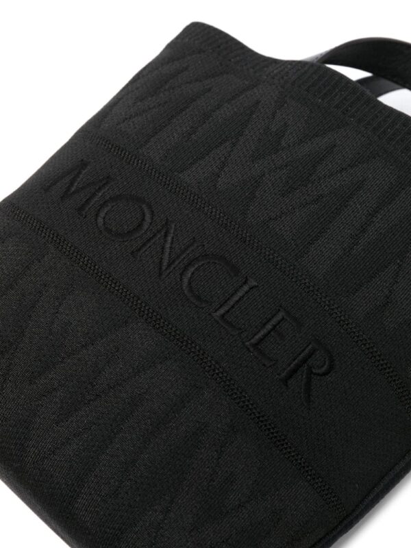 Moncler logo-embroidered woven tote bag - Image 4