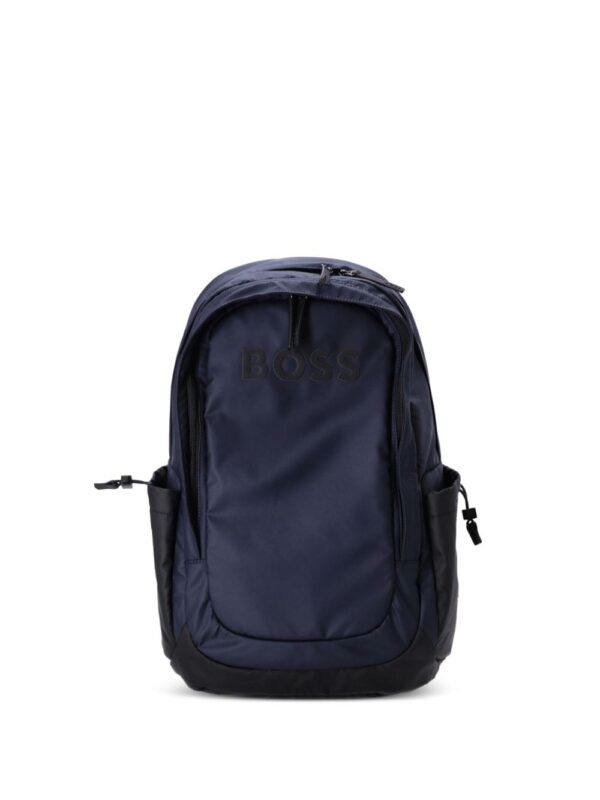 BOSS Thunder logo-appliqué coated-finish backpack