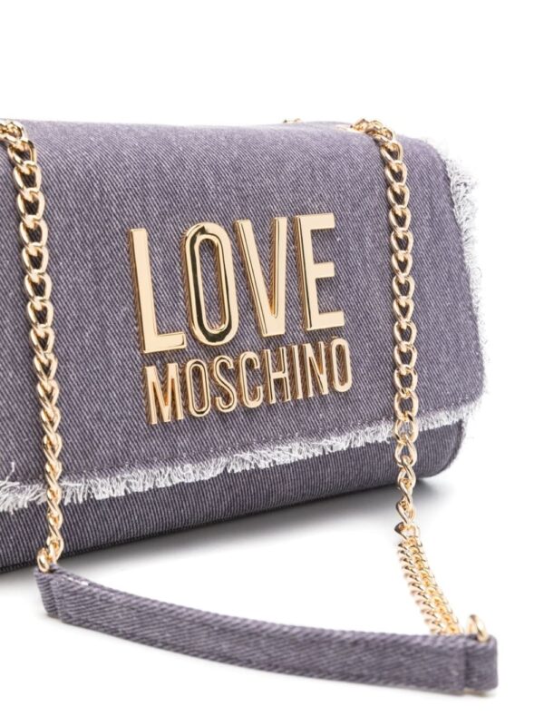Love Moschino logo-lettering denim shoulder bag - Image 3
