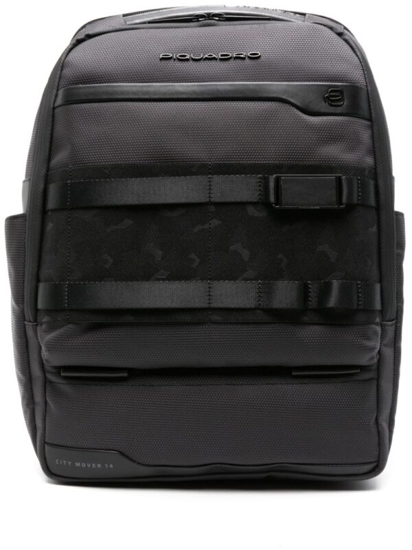 PIQUADRO logo-plaque panelled backpack