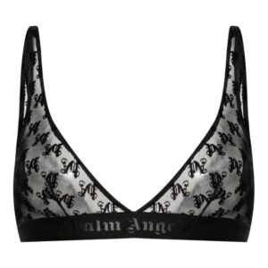 Palm Angels  logo-jacquard lace bra