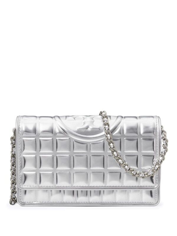 Tory Burch Fleming metallic quilted crossbody bag