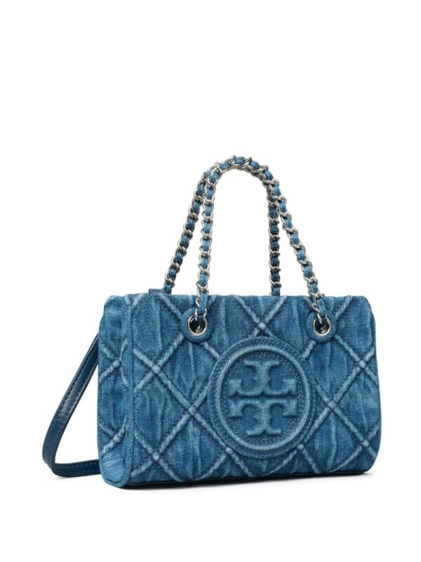 Tory Burch mini Fleming denim chain tote bag - Image 3
