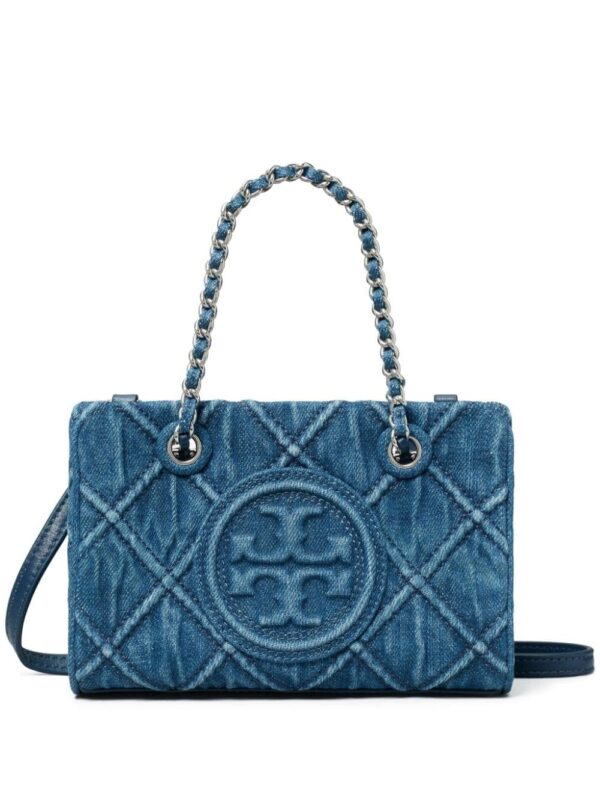 Tory Burch mini Fleming denim chain tote bag
