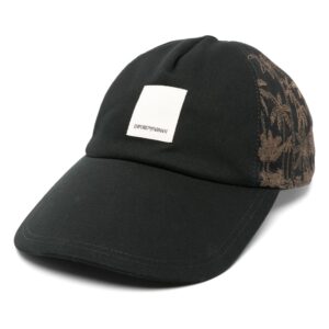 Emporio Armani palm tree-embroidered cotton cap