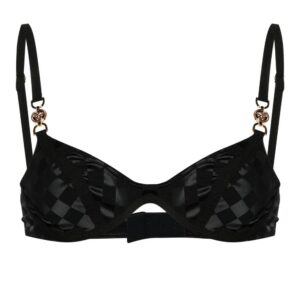 Versace  checkerboard-print underwire balconette bra