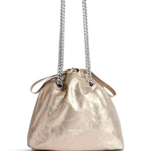 Balenciaga small Crush metallic drawstring bag