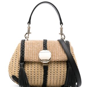 Chloé Penelope woven-raffia mini bag