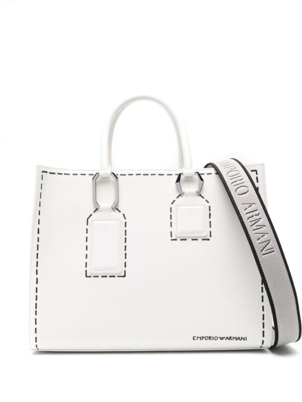 Emporio Armani trompe l'oeil stitching-print tote bag