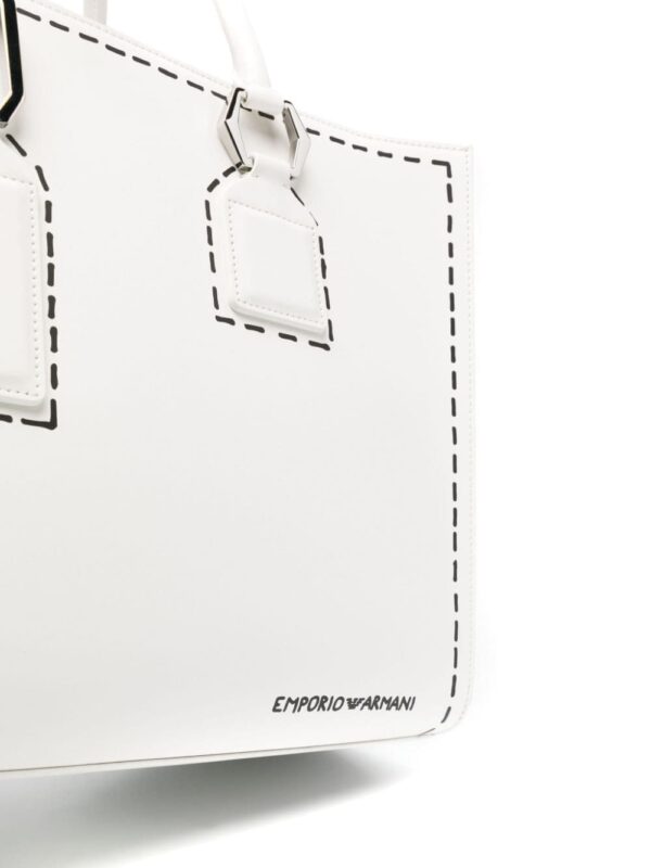 Emporio Armani trompe l'oeil stitching-print tote bag - Image 4