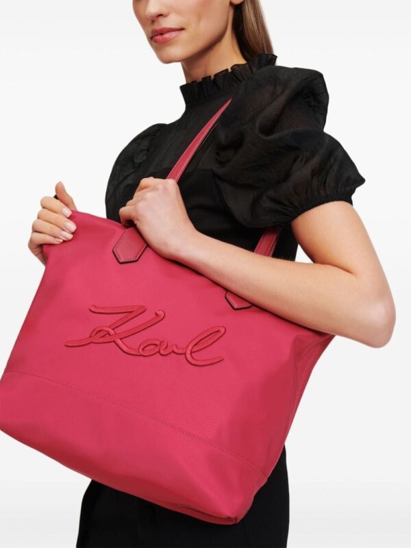 Karl Lagerfeld Signature logo-embroidered tote bag - Image 2