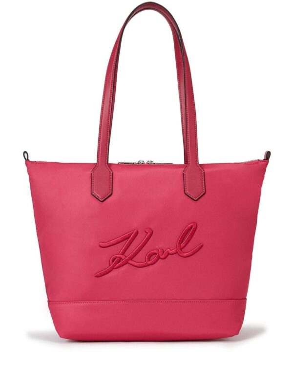 Karl Lagerfeld Signature logo-embroidered tote bag