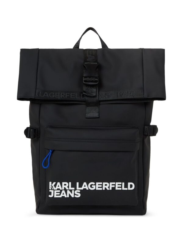 Karl Lagerfeld Jeans logo-print roll-top backpack