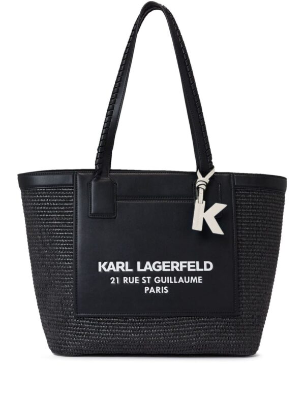 Karl Lagerfeld Rue St-Guillaume raffia tote bag