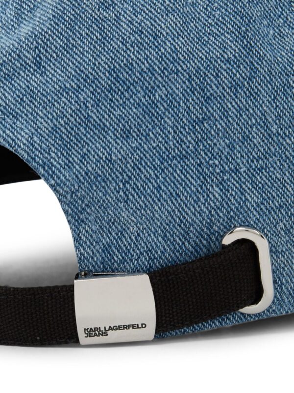 Karl Lagerfeld Jeans logo-embroidered denim baseball cap - Image 4