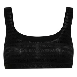 Emporio Armani logo-jacquard mesh bra